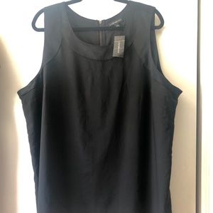Lane Bryant Satin Trim Black Sleeveless Top NWT 3X